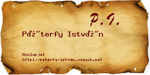 Péterfy István névjegykártya