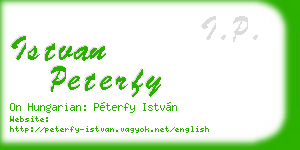 istvan peterfy business card