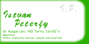 istvan peterfy business card